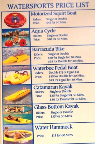 Blue Adventures price list, Atlantis